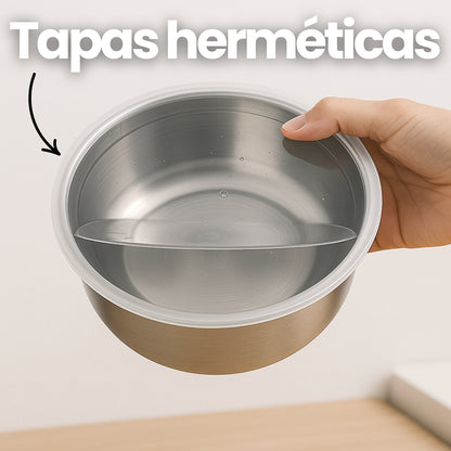 Set X5 Bowls con tapas herméticas