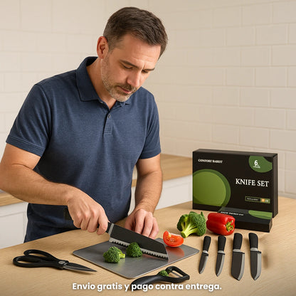 Set X6 Piezas + Tabla en Acero Inoxidable