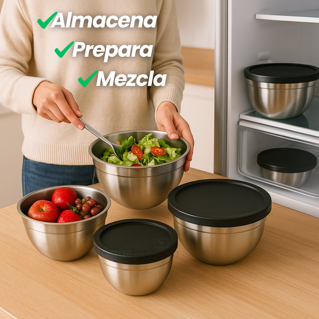 Set x5 Bowls con tapas herméticas