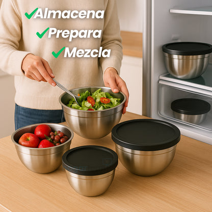 Set x5 Bowls con tapas herméticas