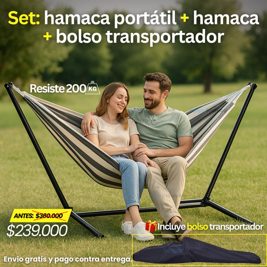 Set hamaca portátil + hamaca + bolso