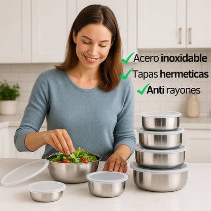 Set X5 Bowls con tapas herméticas
