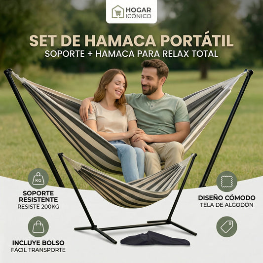 Set hamaca portátil + hamaca + bolso